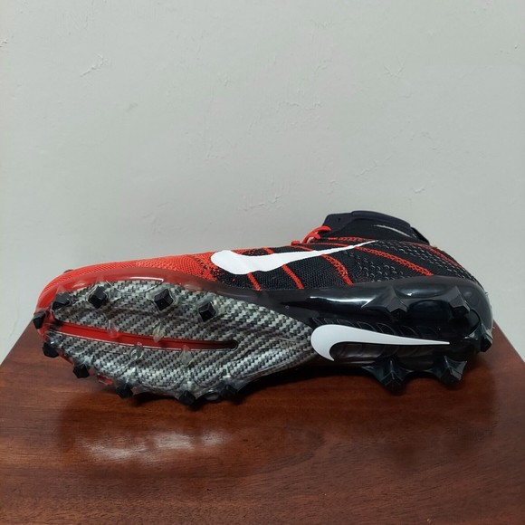 Men Sz 13 Nike Vapor Untouchable 3 Elite Flyknit Black Red Cleats AO3006-040